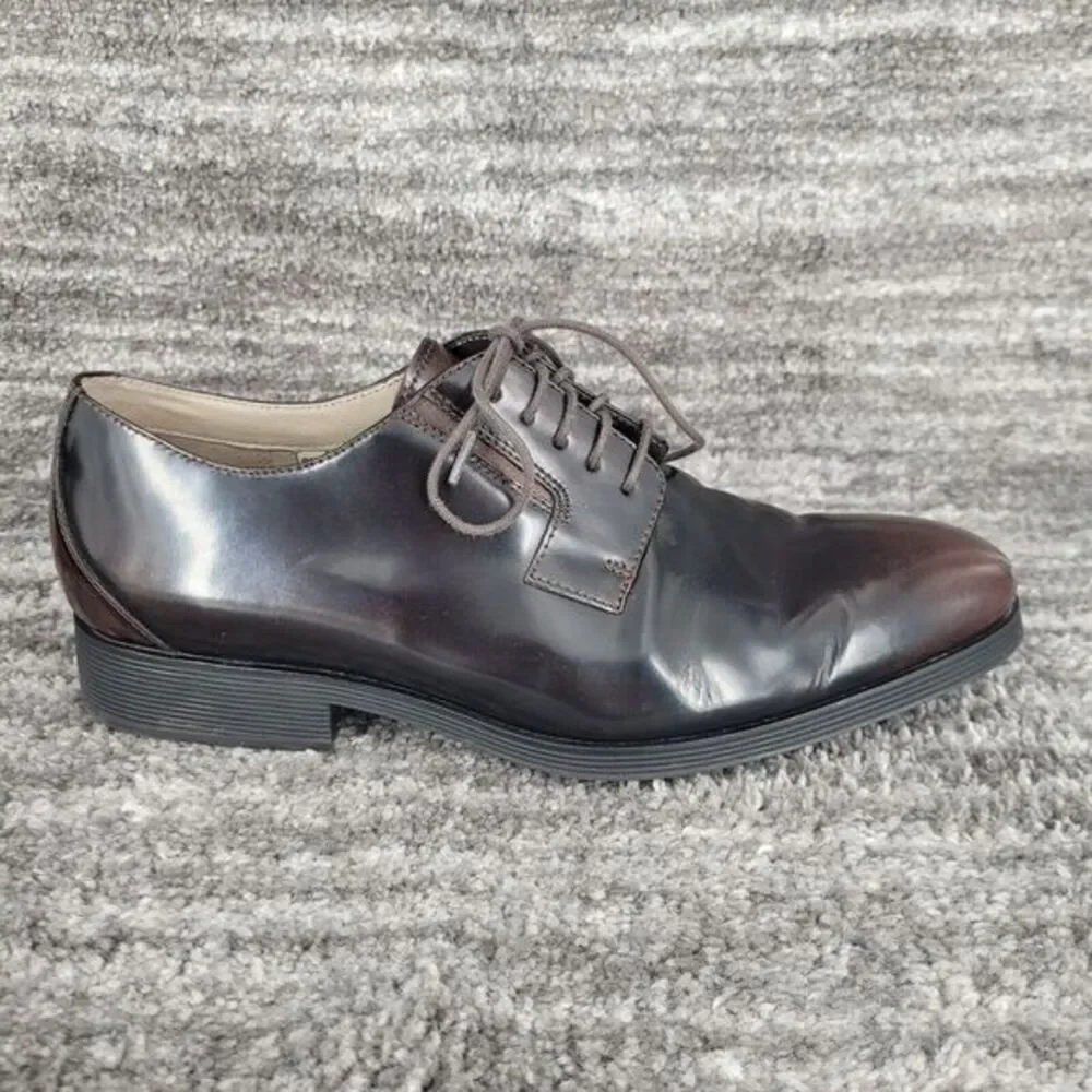 Clarks England Tor Men‎ 10 Brown Leather Lace Up Dress Shoes Oxford Derby Casual